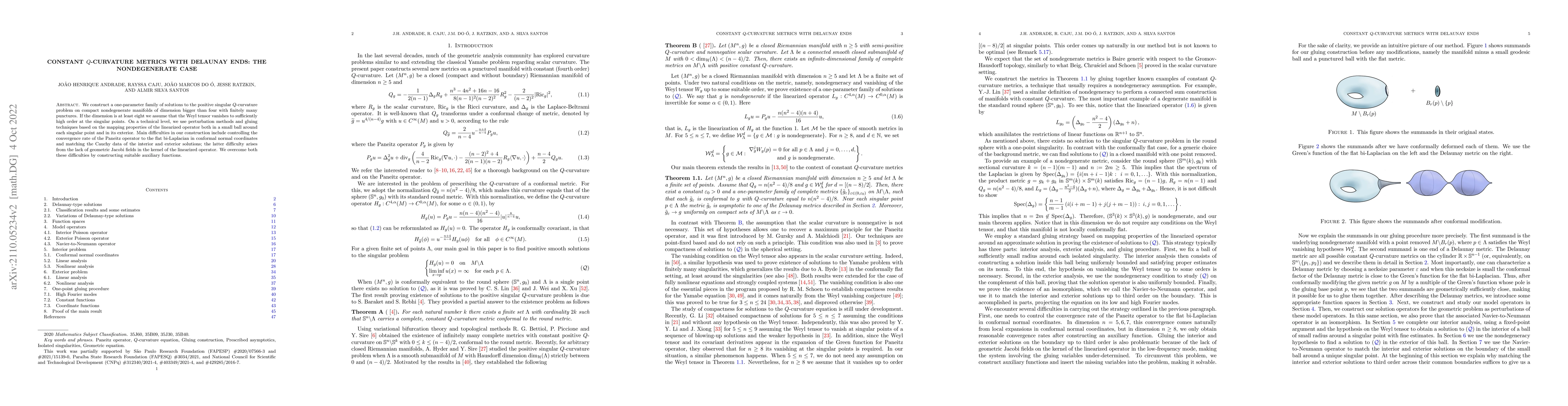 Thumbnail for Constant Q-curvature metrics with Delaunay ends: the nondegenerate case