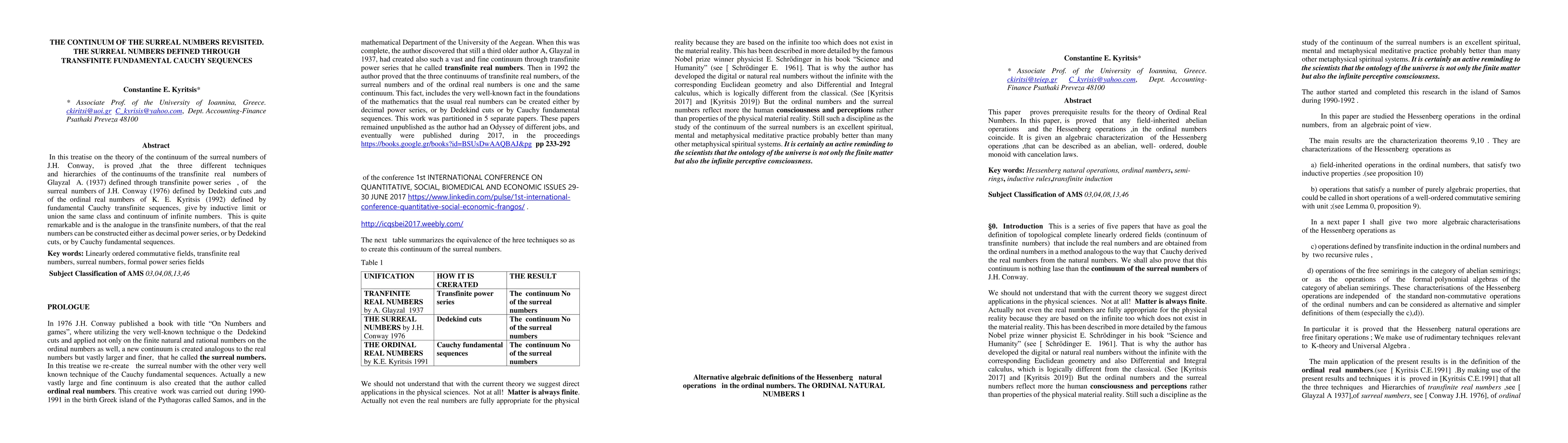 Thumbnail for The continuum of the surreal numbers revisited.The surreal numbers
  defined through transfinite Cauchy fundamental sequences