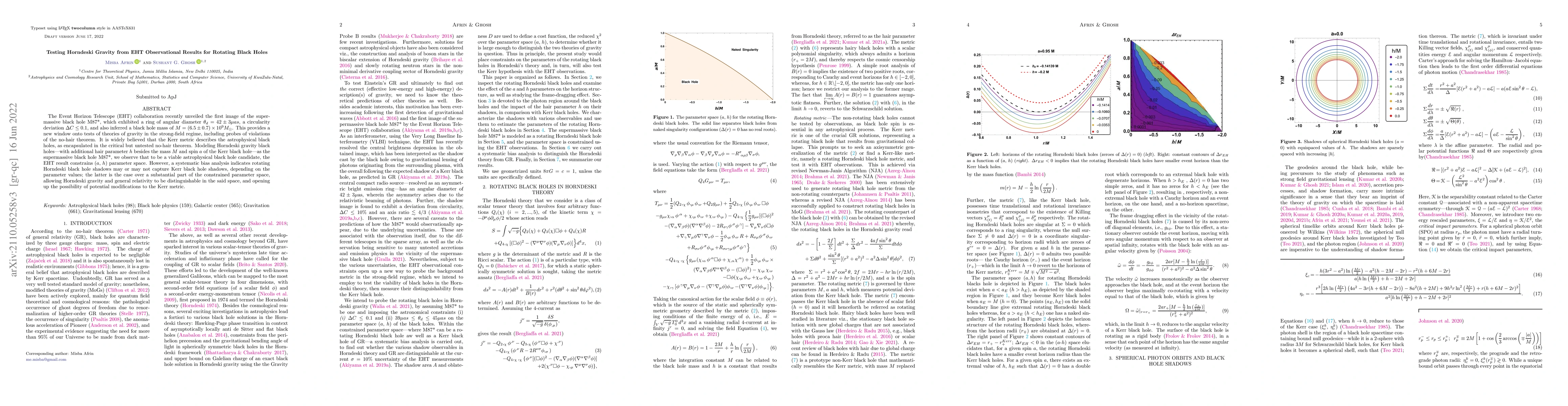 Thumbnail for Testing Horndeski Gravity from EHT Observational Results for Rotating
  Black Holes