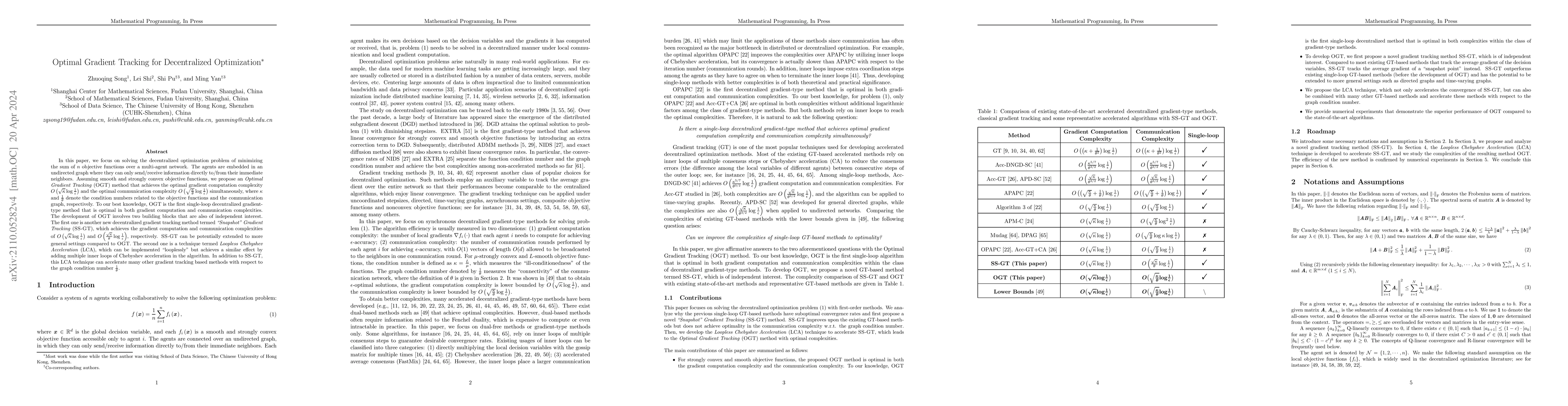 Thumbnail for Optimal Gradient Tracking for Decentralized Optimization