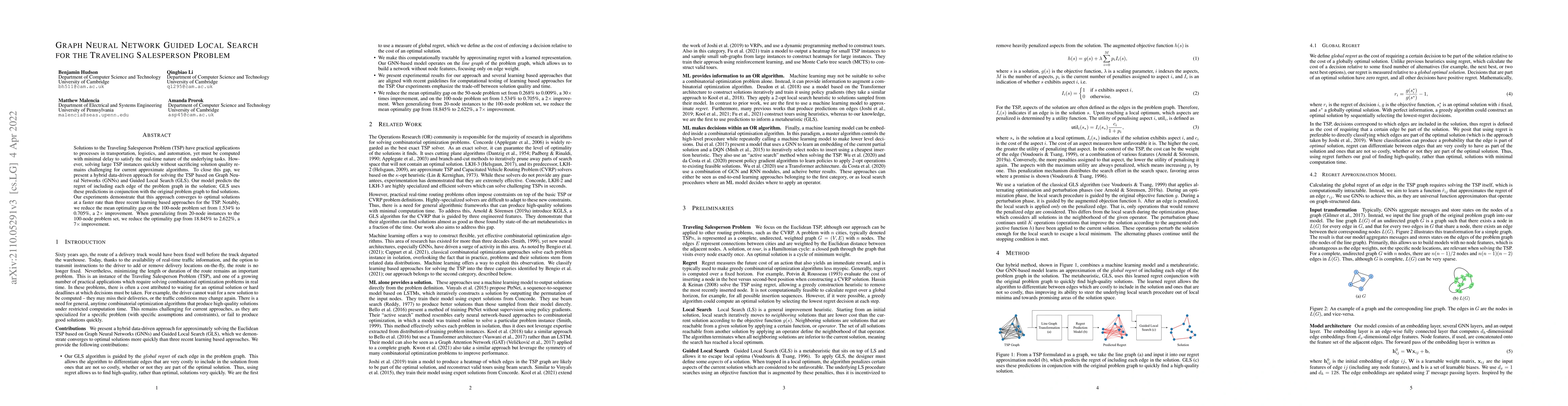 Thumbnail for Graph Neural Network Guided Local Search for the Traveling Salesperson
  Problem