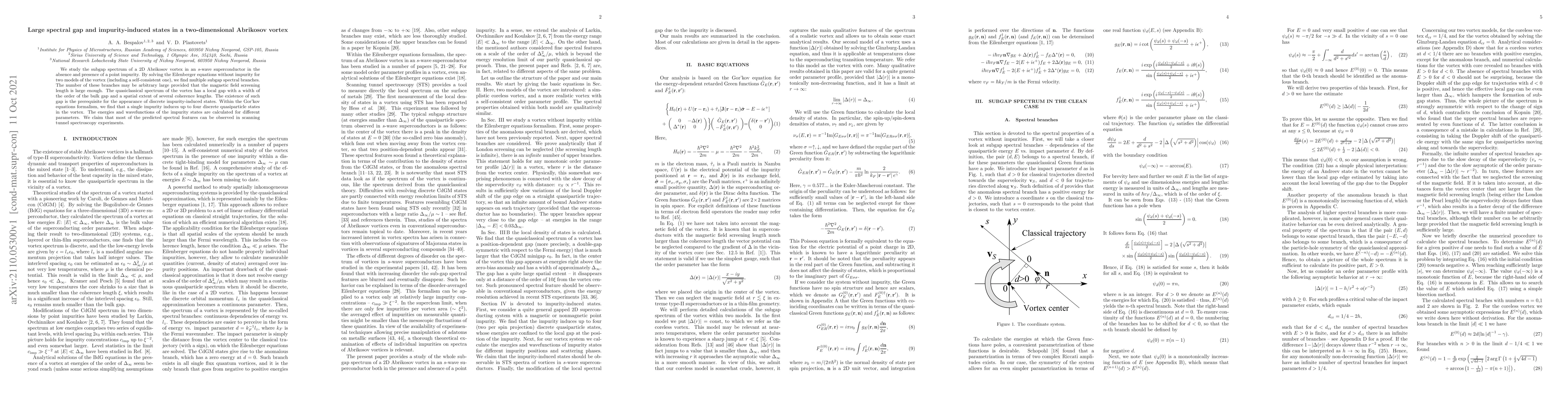 Thumbnail for Large spectral gap and impurity-induced states in a two-dimensional
  Abrikosov vortex