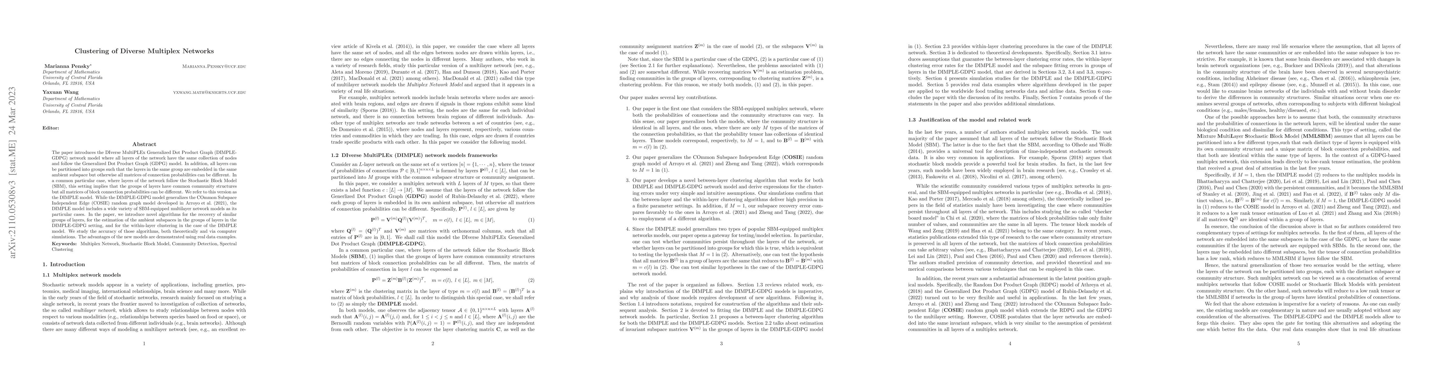 Thumbnail for Clustering of Diverse Multiplex Networks