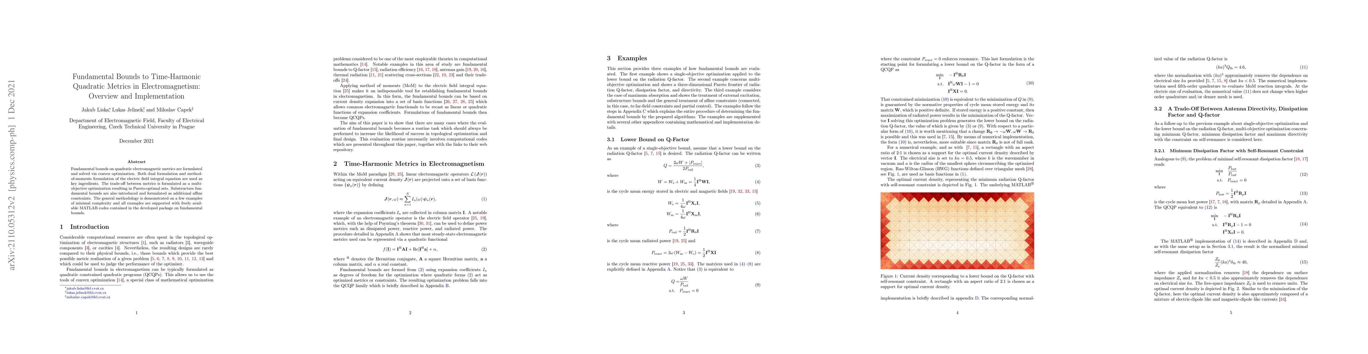 Thumbnail for Fundamental Bounds to Time-Harmonic Quadratic Metrics in
  Electromagnetism: Overview and Implementation