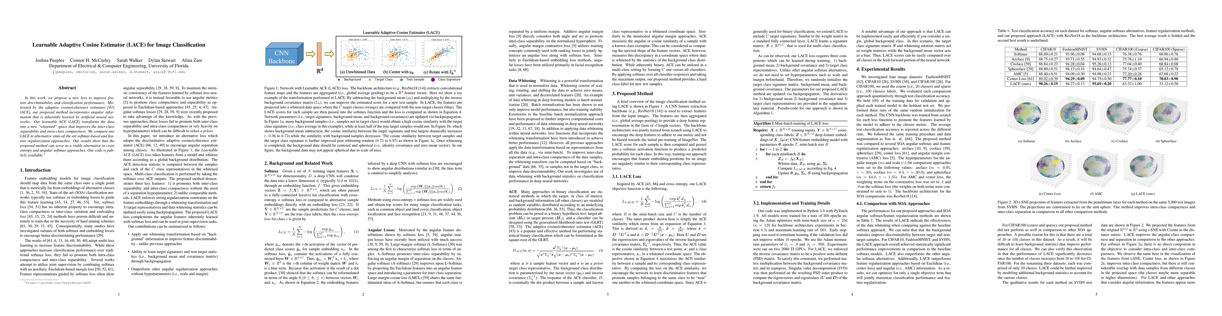 Thumbnail for Learnable Adaptive Cosine Estimator (LACE) for Image Classification