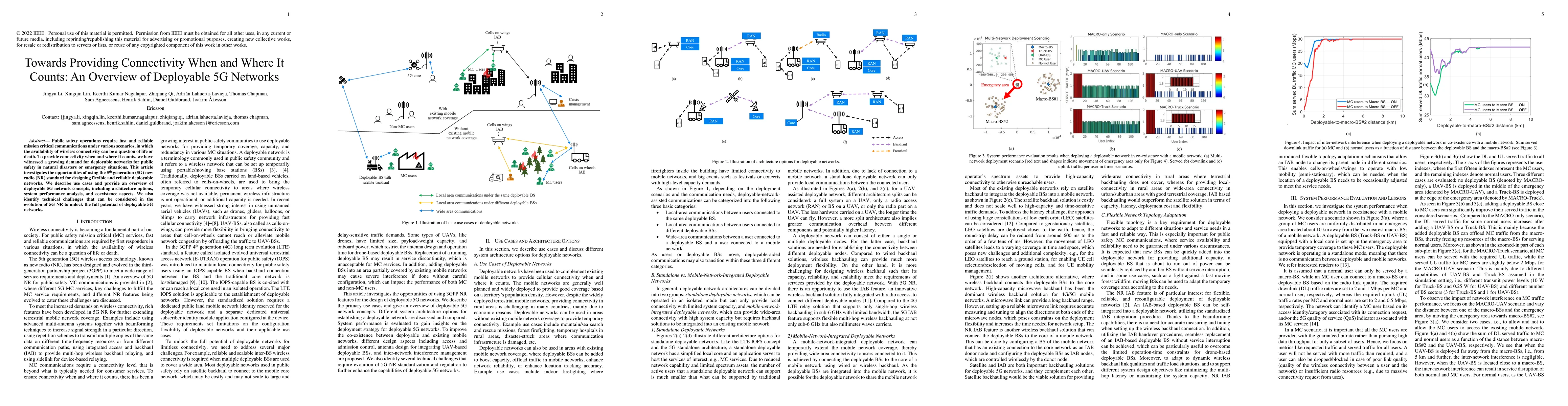 Thumbnail for Towards Providing Connectivity When and Where It Counts: An Overview of
  Deployable 5G Networks