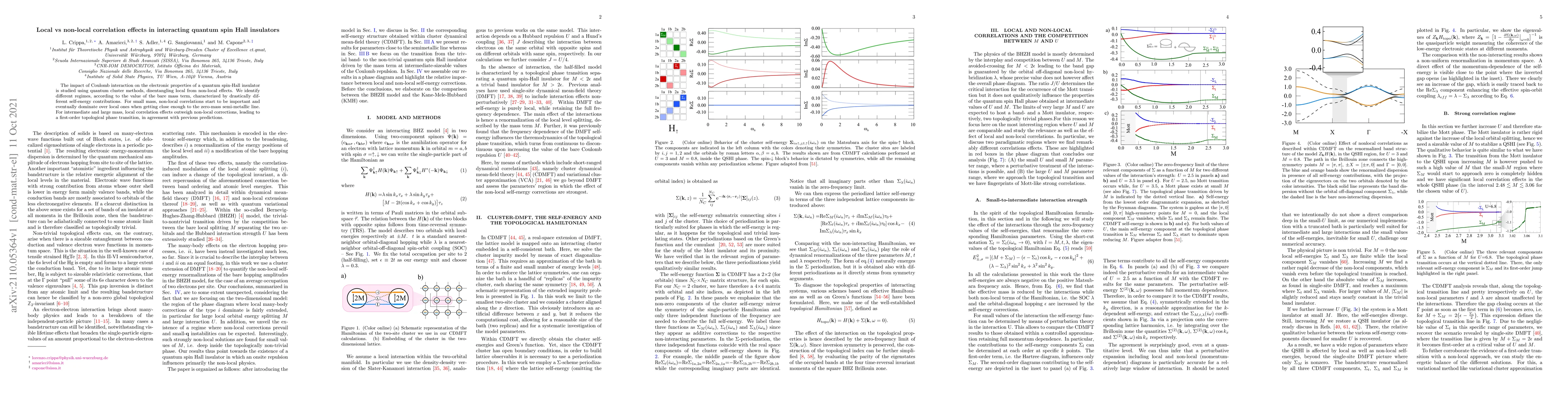 Thumbnail for Local vs non-local correlation effects in interacting quantum spin Hall
  insulators