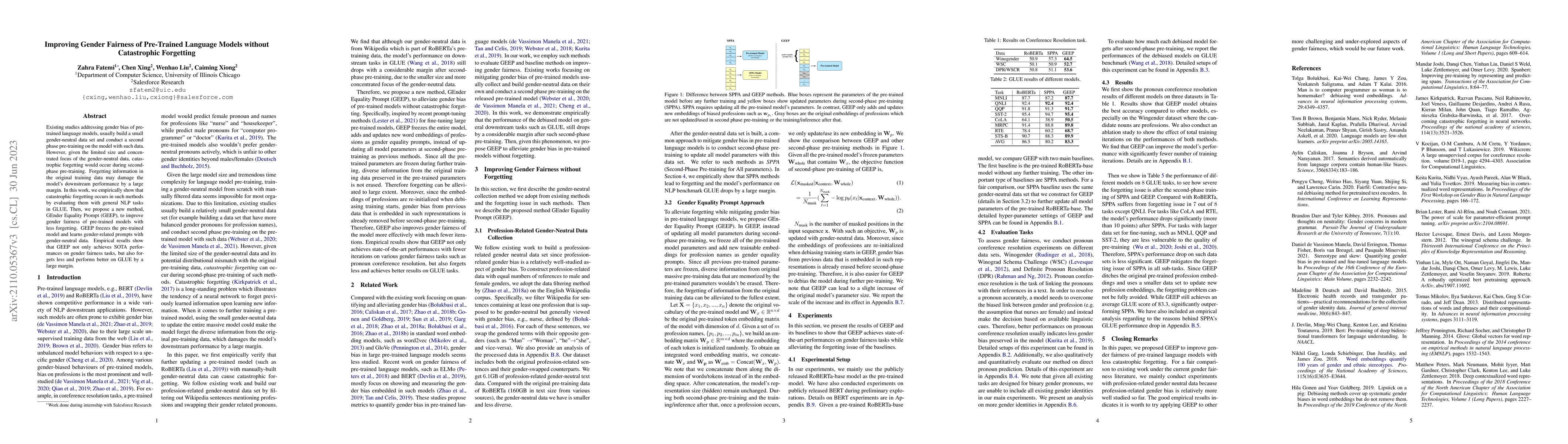 Thumbnail for Improving Gender Fairness of Pre-Trained Language Models without
  Catastrophic Forgetting