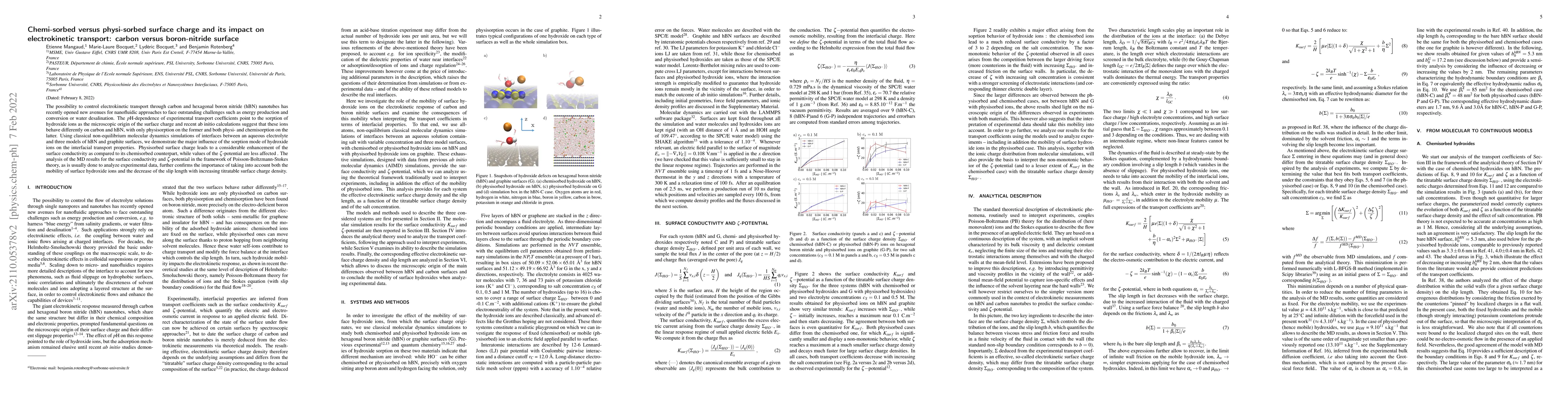 Thumbnail for Chemi-sorbed versus physi-sorbed surface charge and its impact on
  electrokinetic transport: carbon versus boron-nitride surface