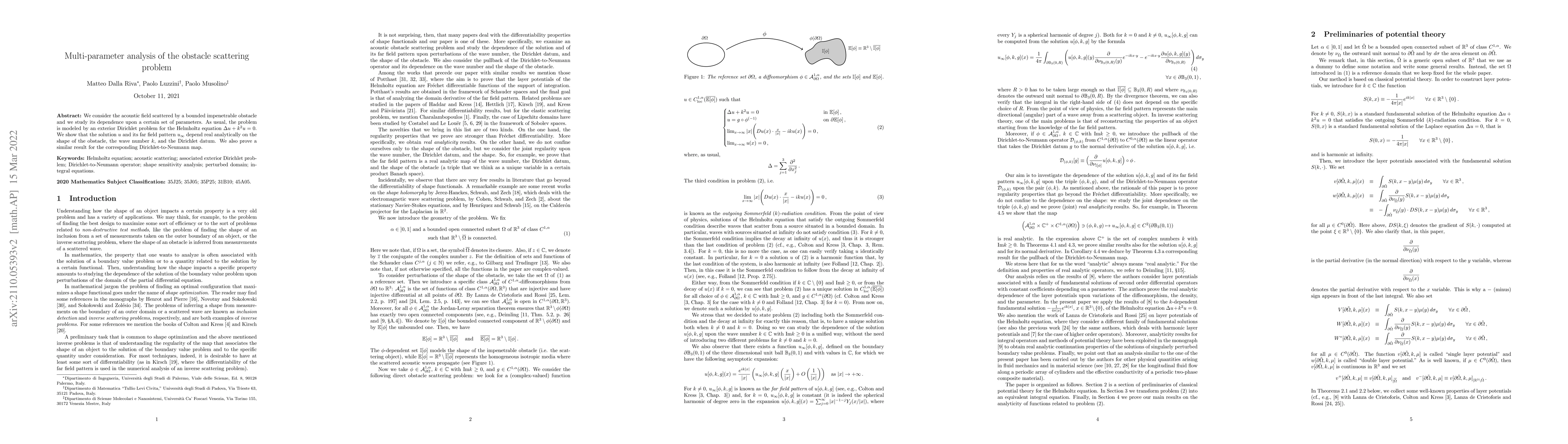 Thumbnail for Multi-parameter analysis of the obstacle scattering problem