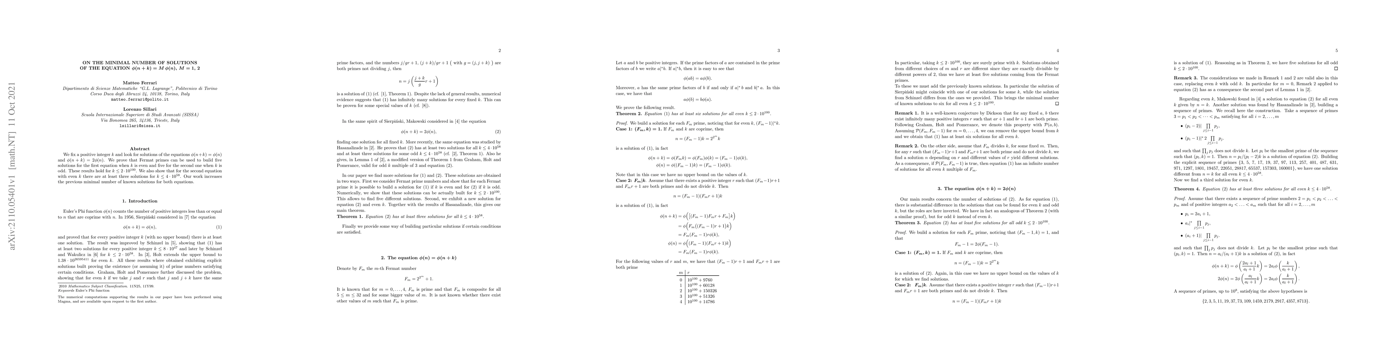 Thumbnail for On the minimal number of solutions of the equation $ \phi(n+k)= M \,
  \phi (n) $, $ M=1$, $2$