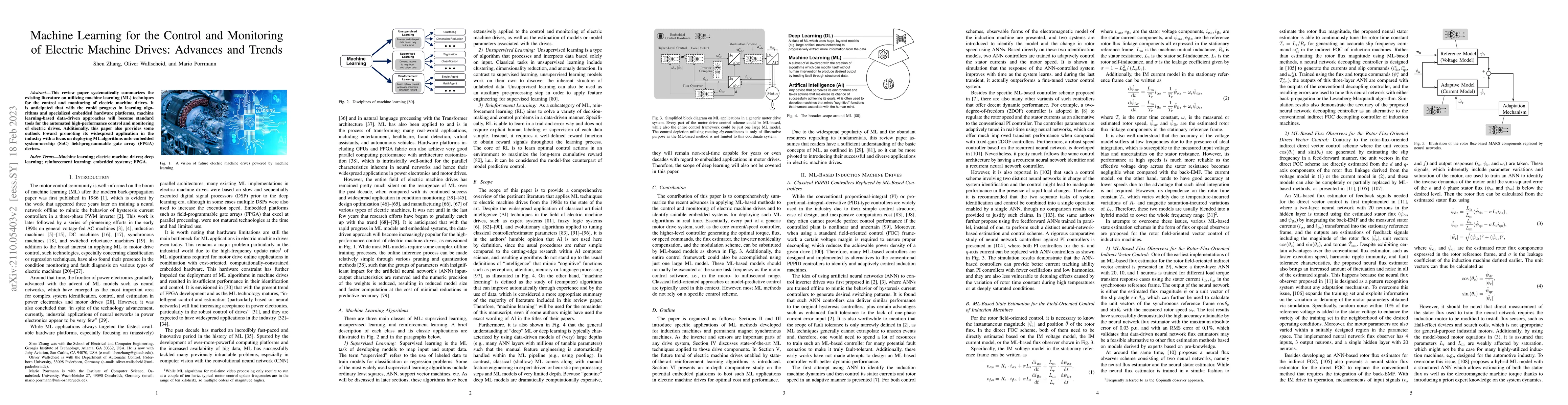 Thumbnail for Machine Learning for the Control and Monitoring of Electric Machine
  Drives: Advances and Trends