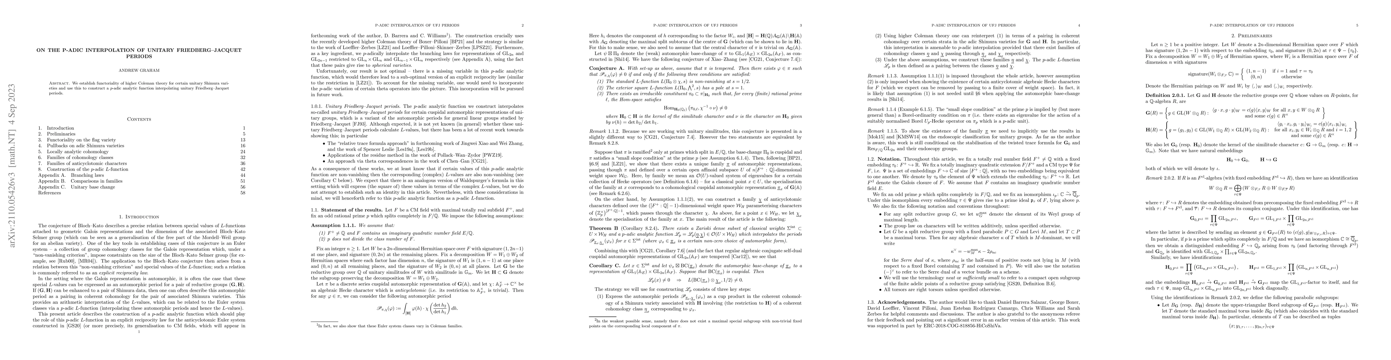 Thumbnail for On the p-adic interpolation of unitary Friedberg--Jacquet periods