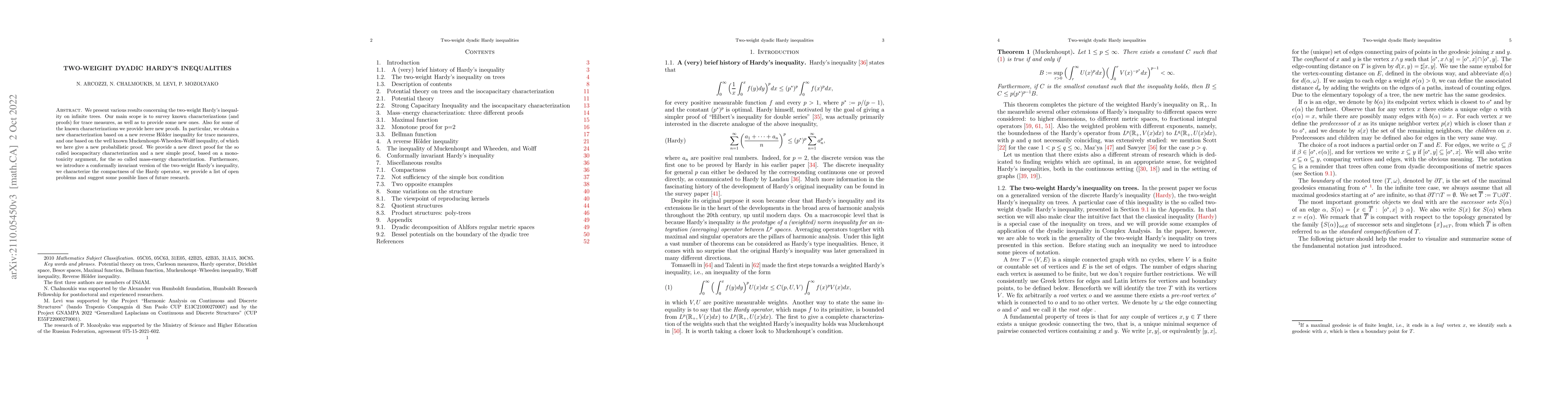 Thumbnail for Two-weight dyadic Hardy's inequalities