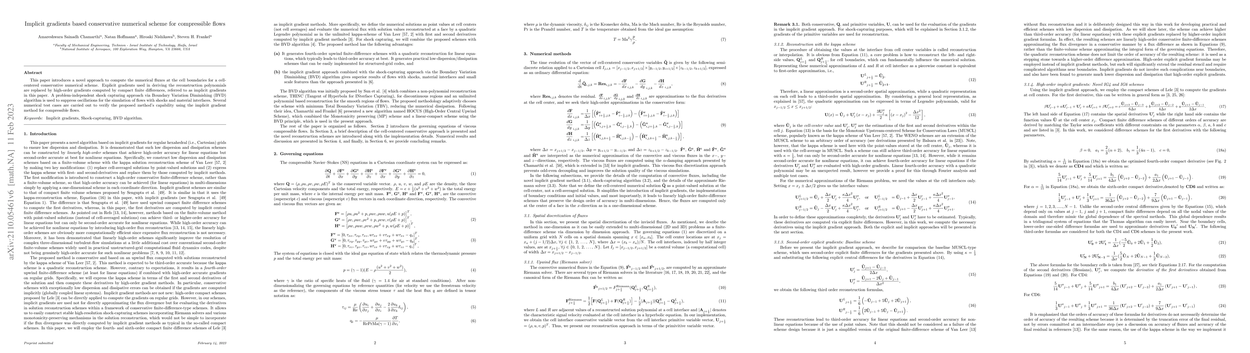 Thumbnail for Implicit gradients based conservative numerical scheme for compressible
  flows