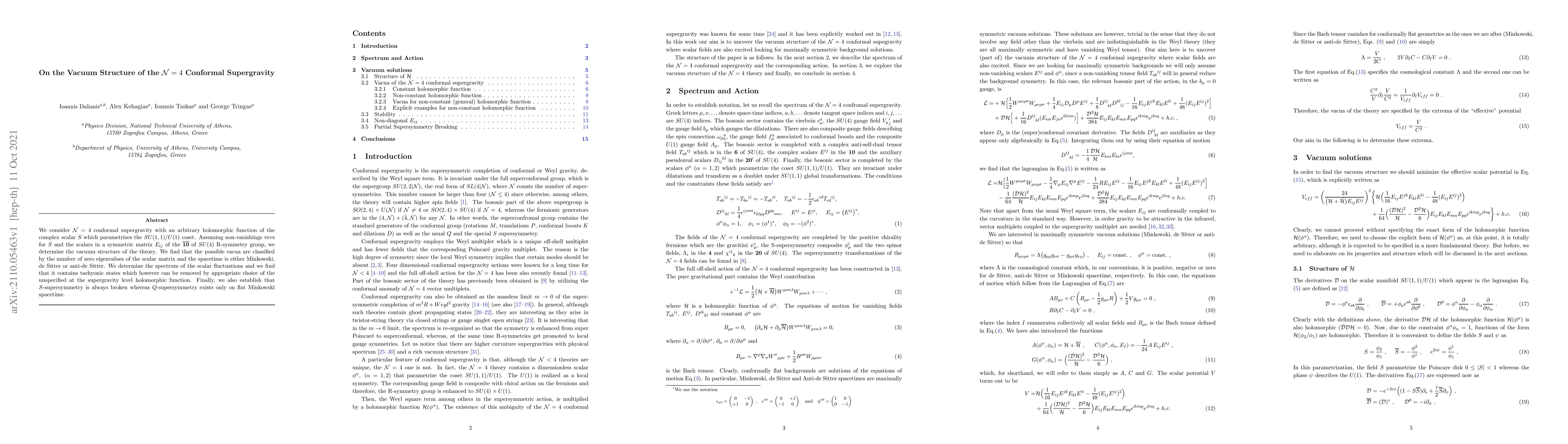 Thumbnail for On the Vacuum Structure of the $\mathcal{N}=4$ Conformal Supergravity