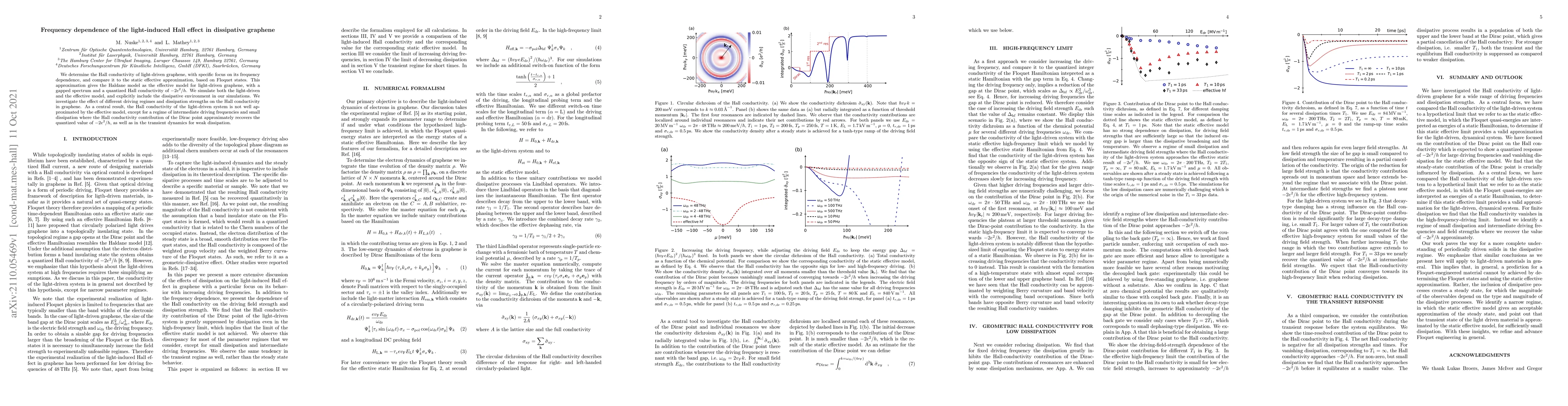 Thumbnail for Frequency dependence of the light-induced Hall effect in dissipative
  graphene