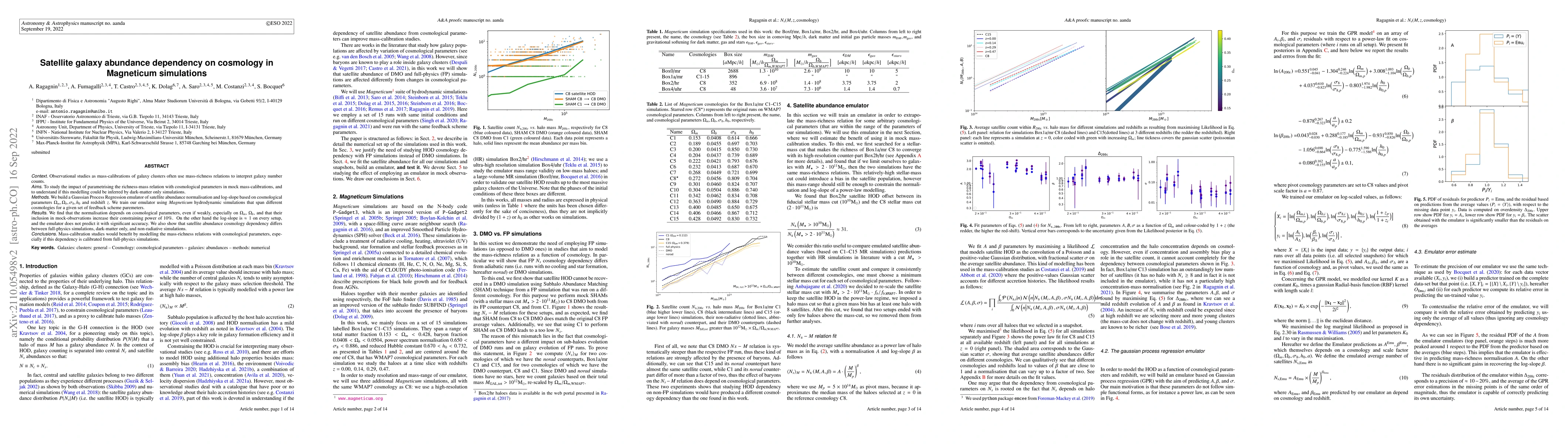 Thumbnail for Satellite galaxy abundance dependency on cosmology in Magneticum
  simulations