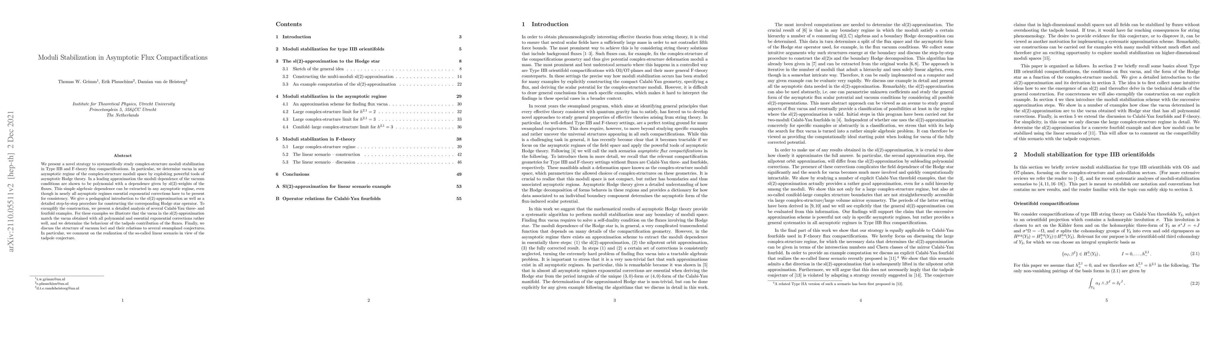 Thumbnail for Moduli Stabilization in Asymptotic Flux Compactifications