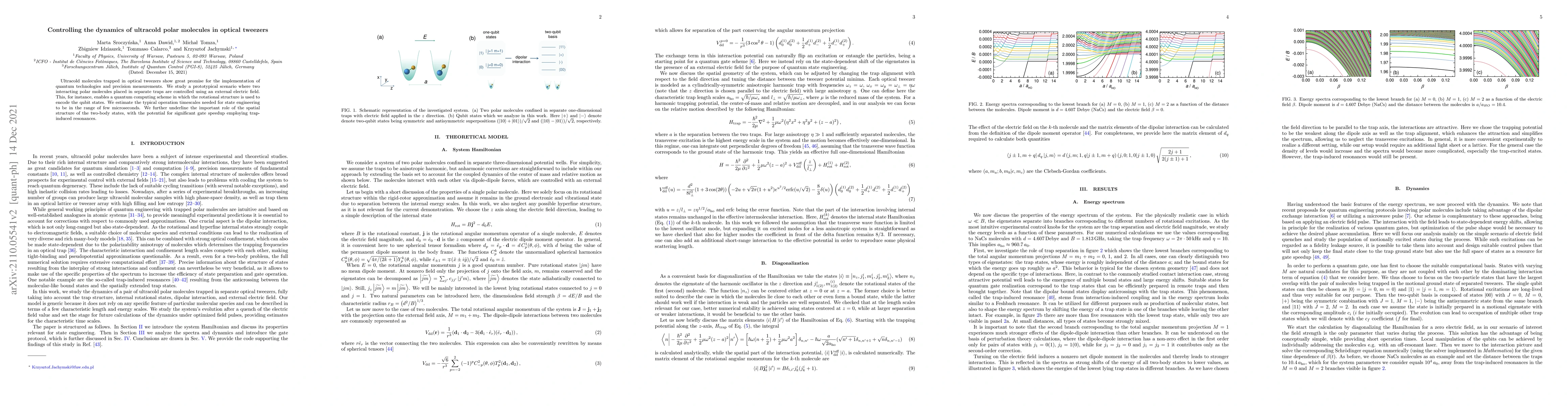 Thumbnail for Controlling the dynamics of ultracold polar molecules in optical
  tweezers