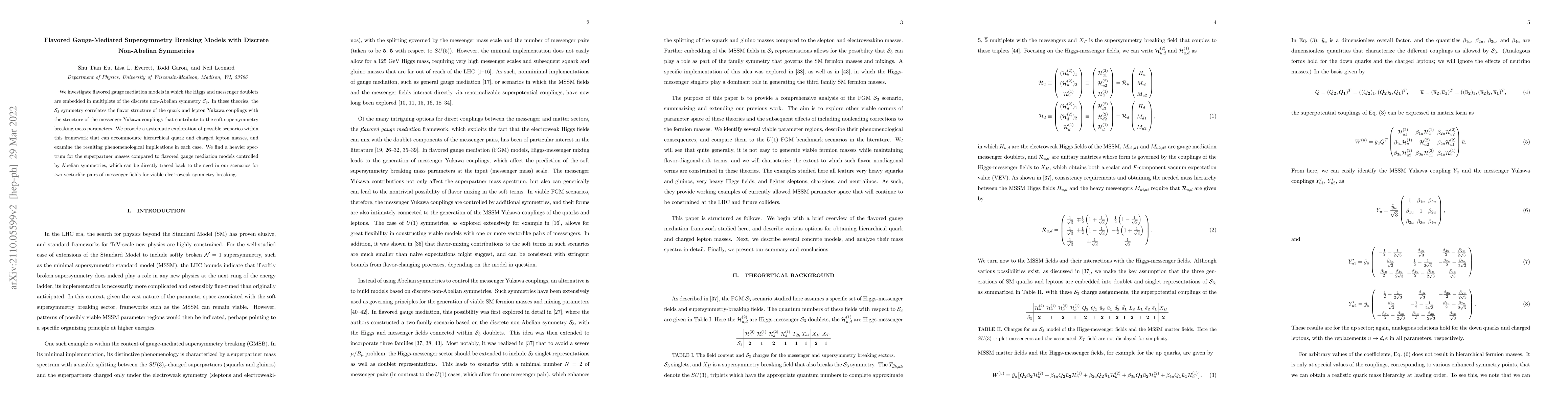 Thumbnail for Flavored Gauge-Mediated Supersymmetry Breaking Models with Discrete
  Non-Abelian Symmetries