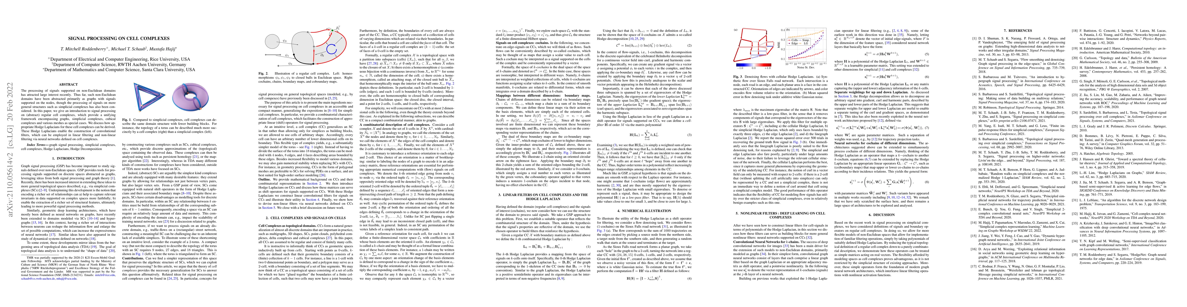 Thumbnail for Signal Processing on Cell Complexes