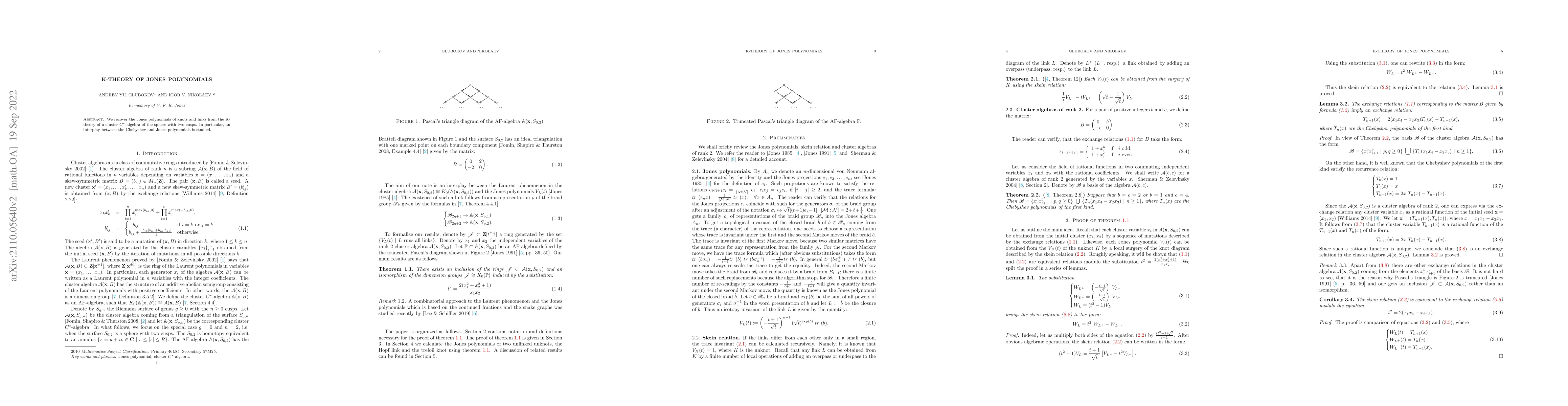 Thumbnail for K-theory of Jones polynomials