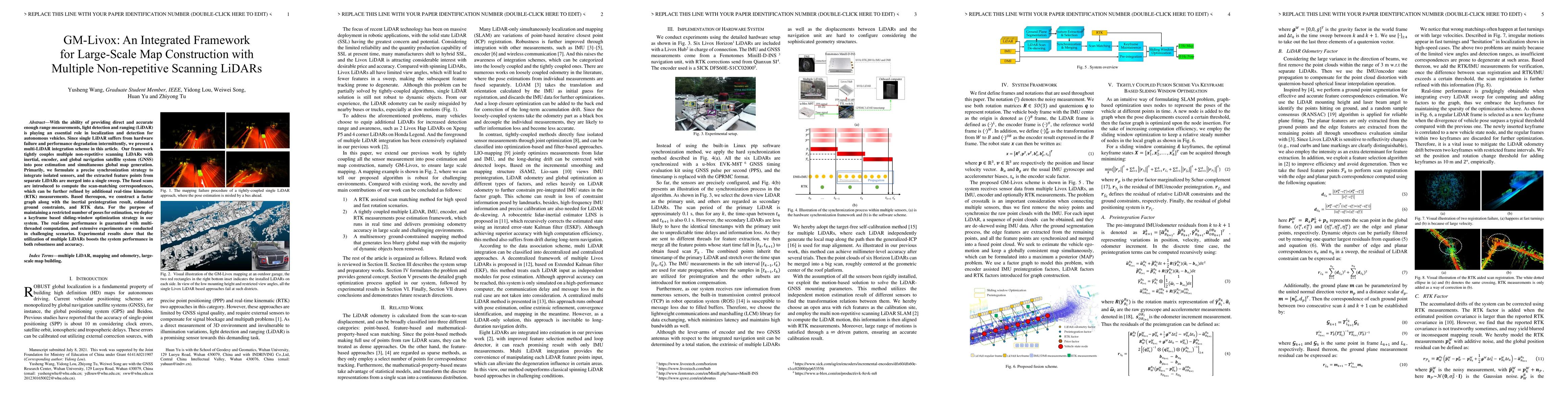 Thumbnail for GM-Livox: An Integrated Framework for Large-Scale Map Construction with
  Multiple Non-repetitive Scanning LiDARs