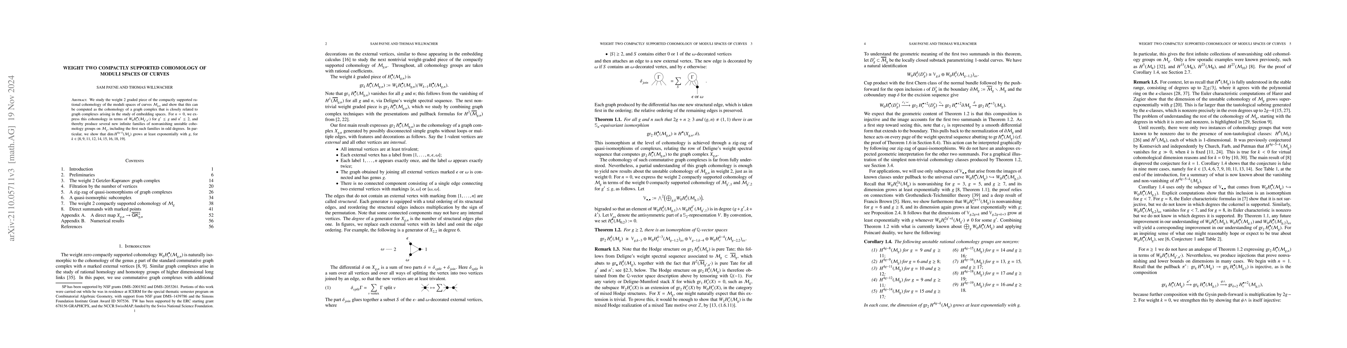 Thumbnail for Weight two compactly supported cohomology of moduli spaces of curves