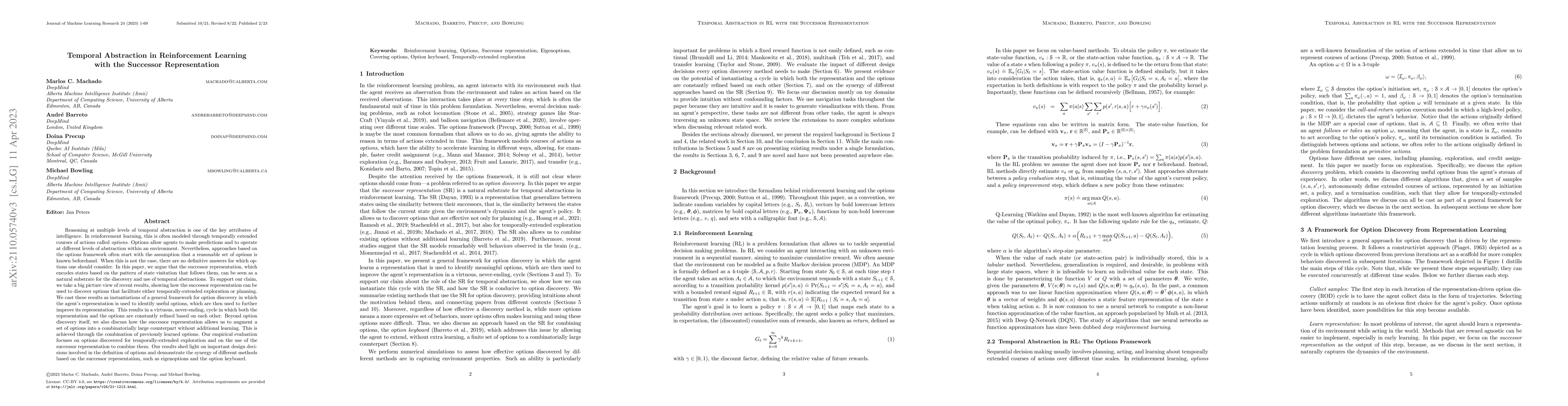Thumbnail for Temporal Abstraction in Reinforcement Learning with the Successor
  Representation