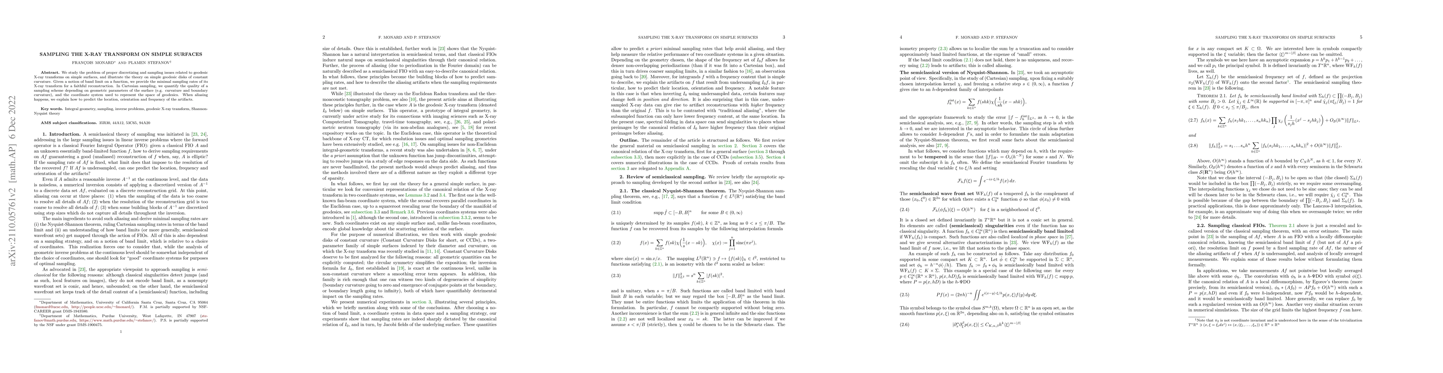 Thumbnail for Sampling the X-ray transform on simple surfaces