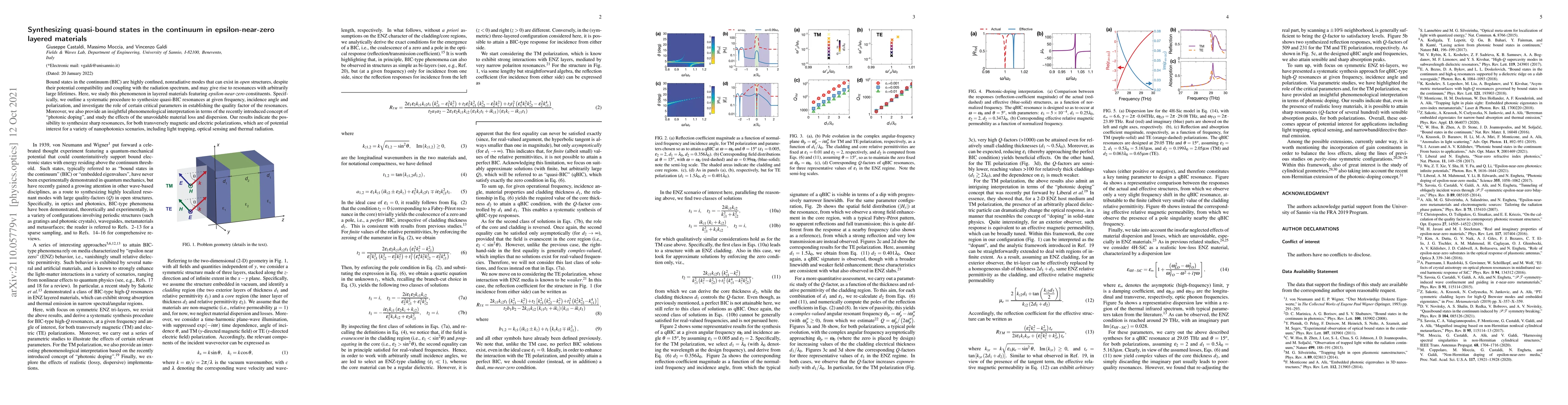 Thumbnail for Synthesizing quasi-bound states in the continuum in epsilon-near-zero
  layered materials