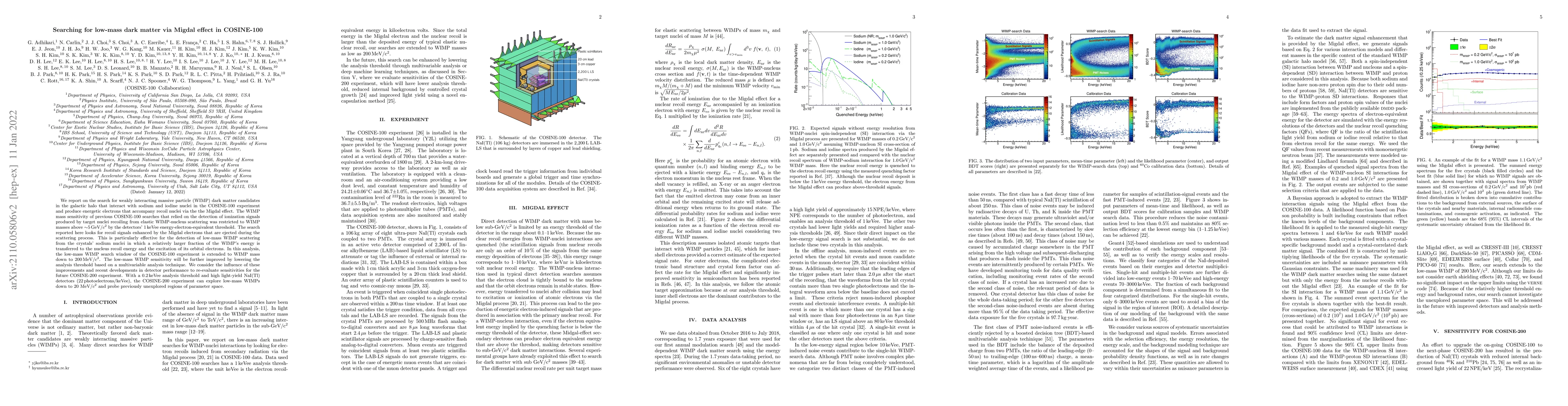 Thumbnail for Searching for low-mass dark matter via Migdal effect in COSINE-100