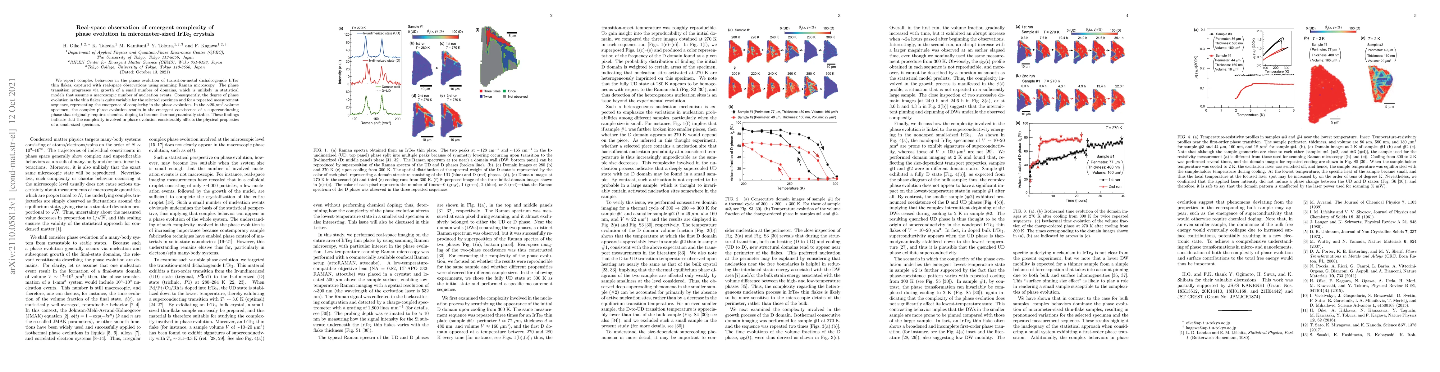 Thumbnail for Real-space observation of emergent complexity of phase evolution in
  micrometer-sized IrTe$_2$ crystals
