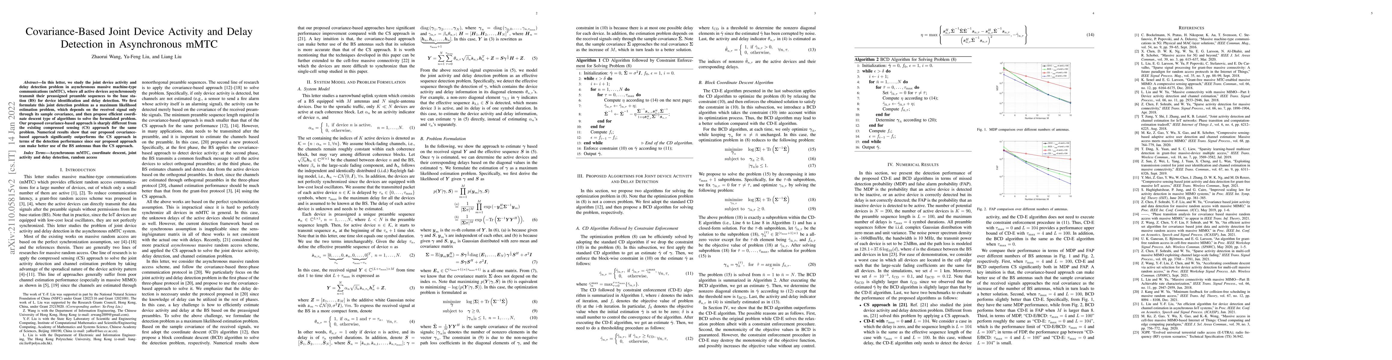 Thumbnail for Covariance-Based Joint Device Activity and Delay Detection in
  Asynchronous mMTC