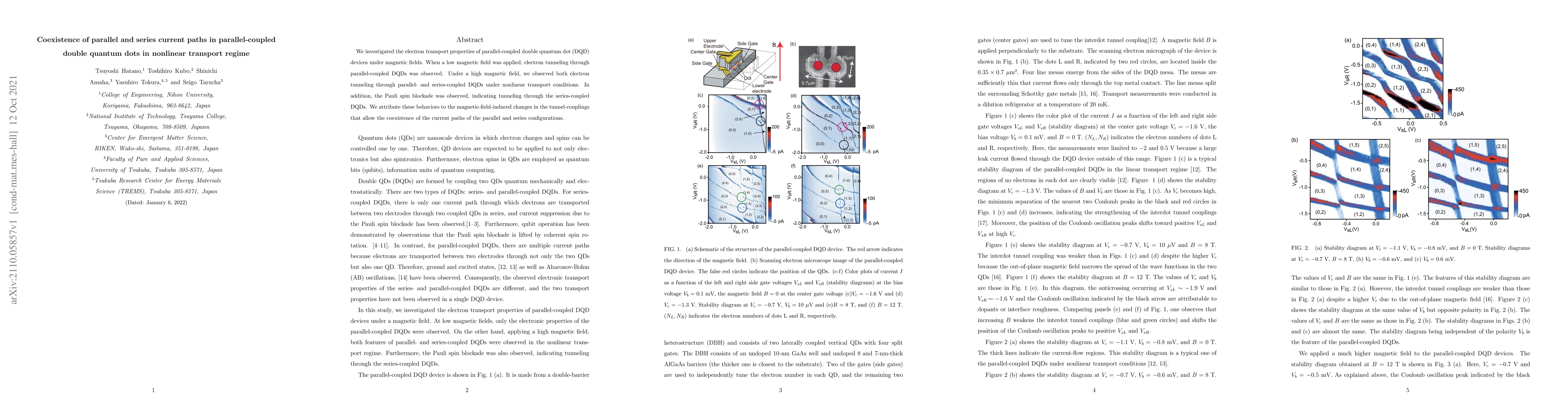 Thumbnail for Coexistence of parallel and series current paths in parallel-coupled
  double quantum dots in nonlinear transport regime