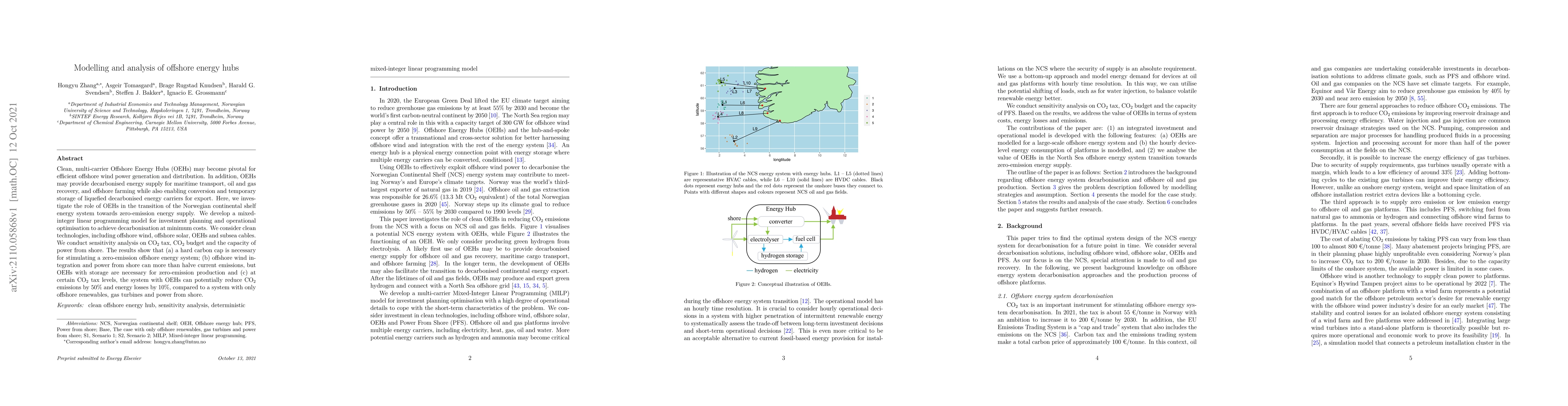 Thumbnail for Modelling and analysis of offshore energy hubs