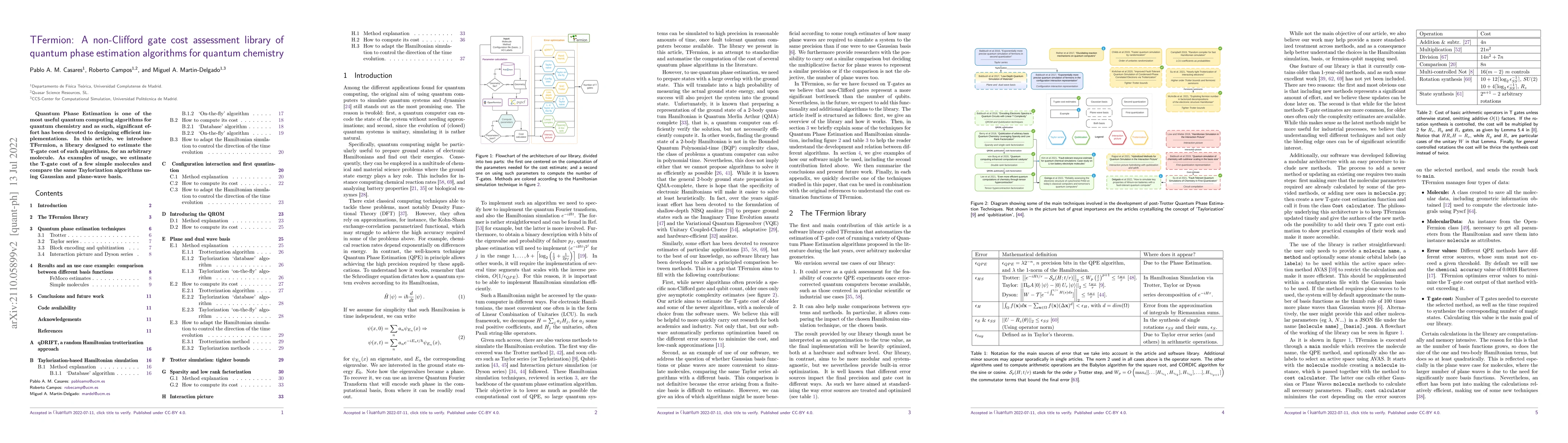 Thumbnail for TFermion: A non-Clifford gate cost assessment library of quantum phase
  estimation algorithms for quantum chemistry