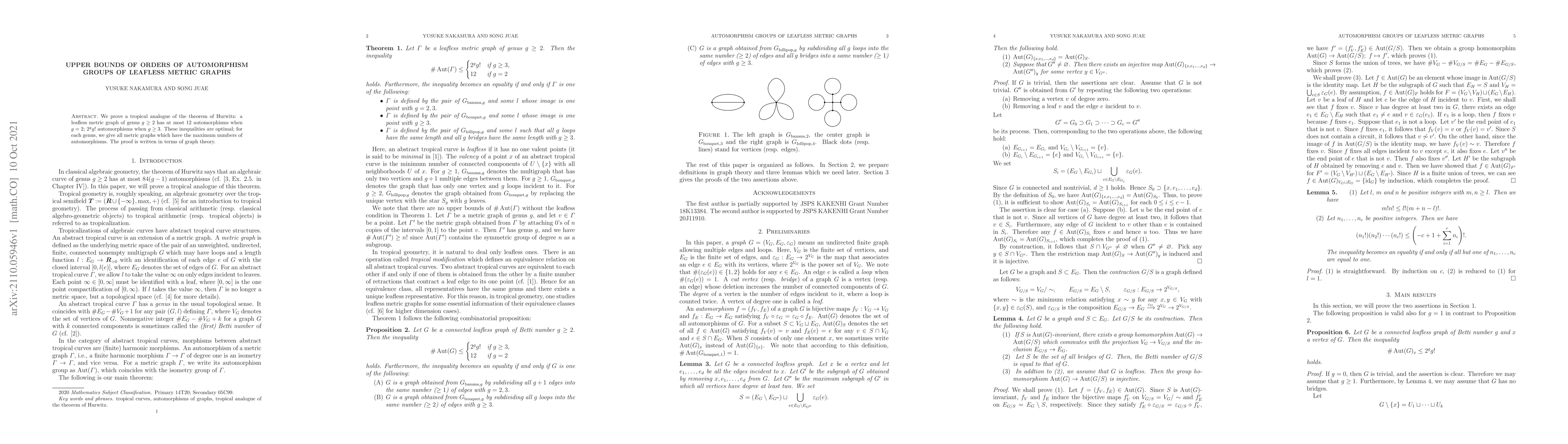 Thumbnail for Upper bounds of orders of automorphism groups of leafless metric graphs
