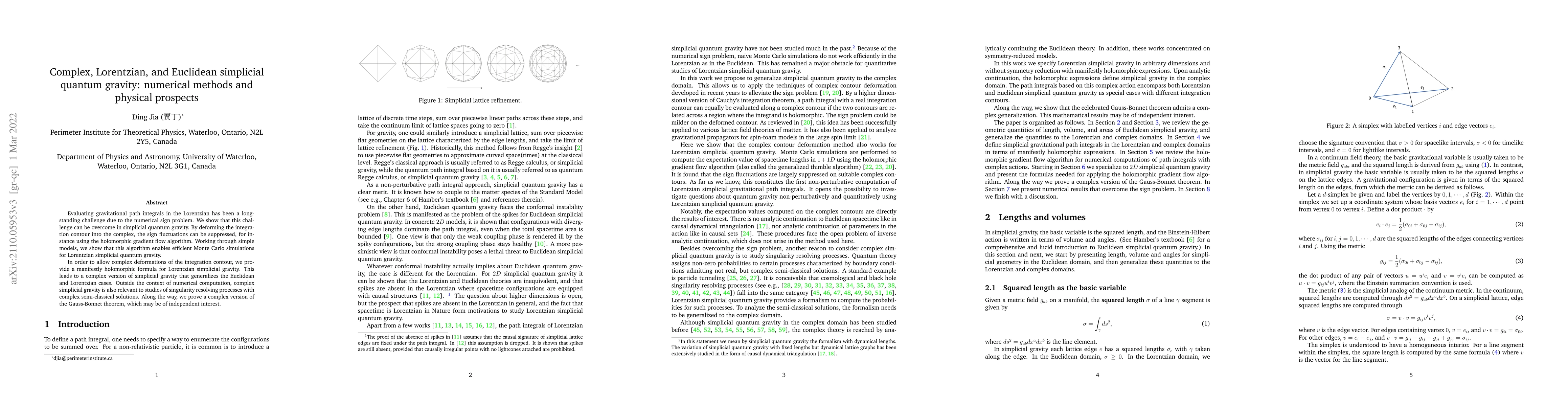 Thumbnail for Complex, Lorentzian, and Euclidean simplicial quantum gravity: numerical
  methods and physical prospects