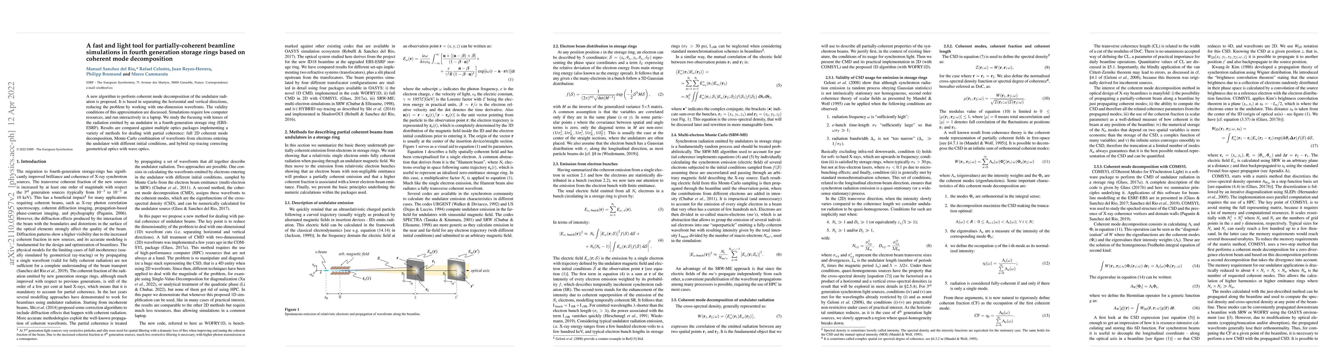 Thumbnail for A fast and light tool for partially-coherent beamline simulations in
  fourth generation storage rings based on coherent mode decomposition