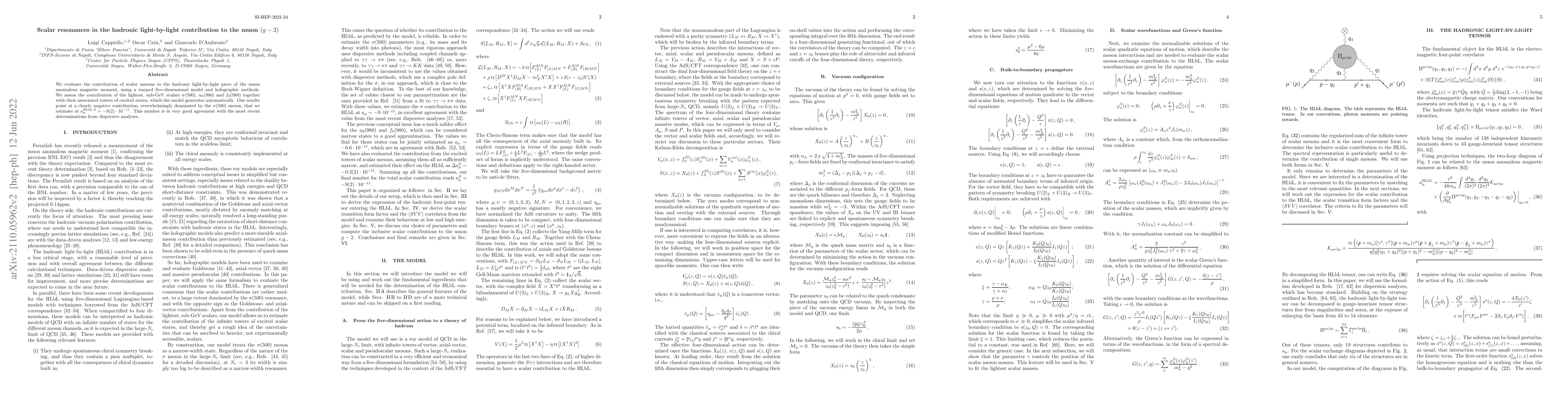 Thumbnail for Scalar resonances in the hadronic light-by-light contribution to the
  muon $(g-2)$