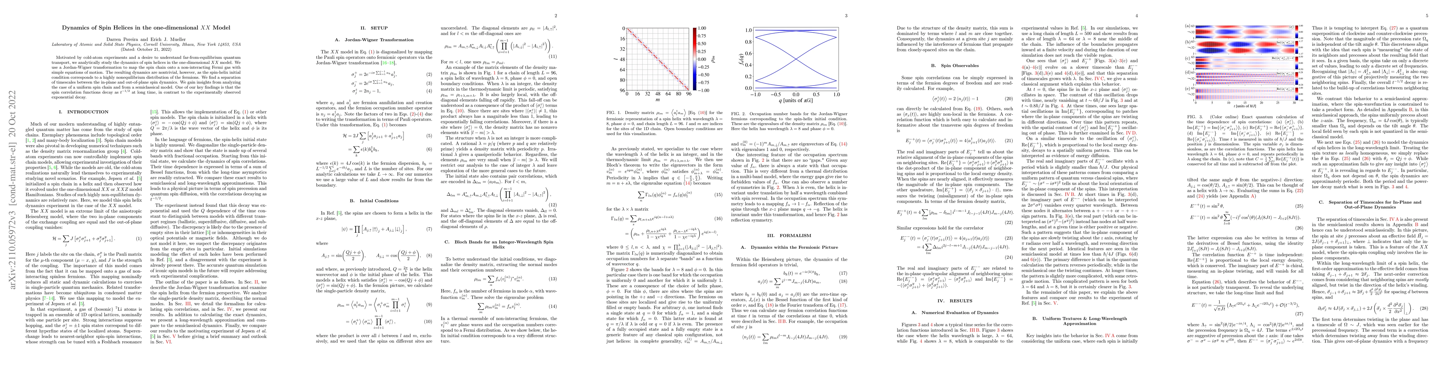 Thumbnail for Dynamics of Spin Helices in the One-Dimensional $XX$ Model