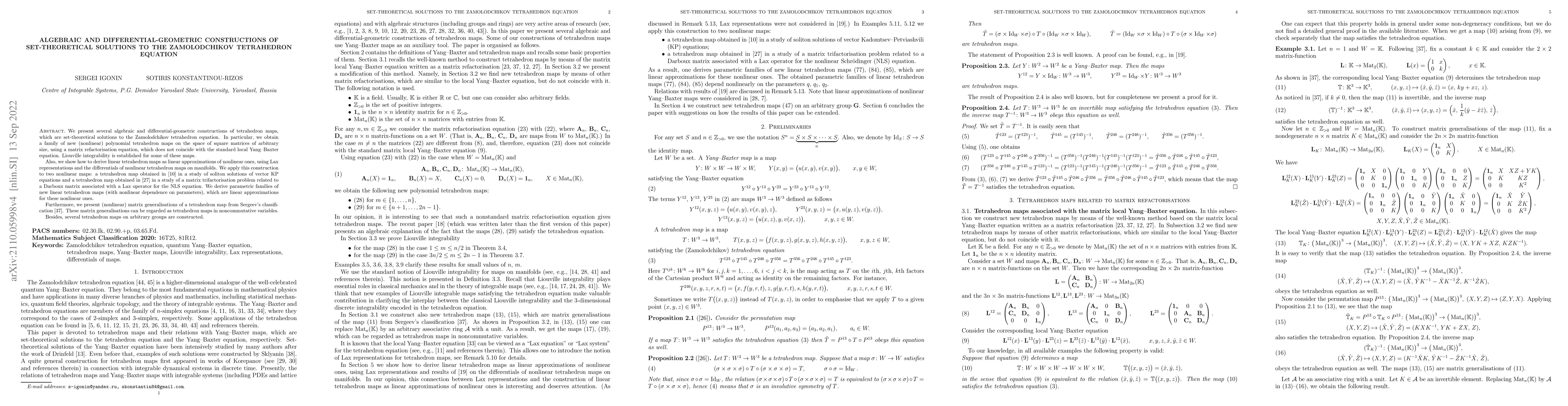 Thumbnail for Algebraic and differential-geometric constructions of set-theoretical
  solutions to the Zamolodchikov tetrahedron equation