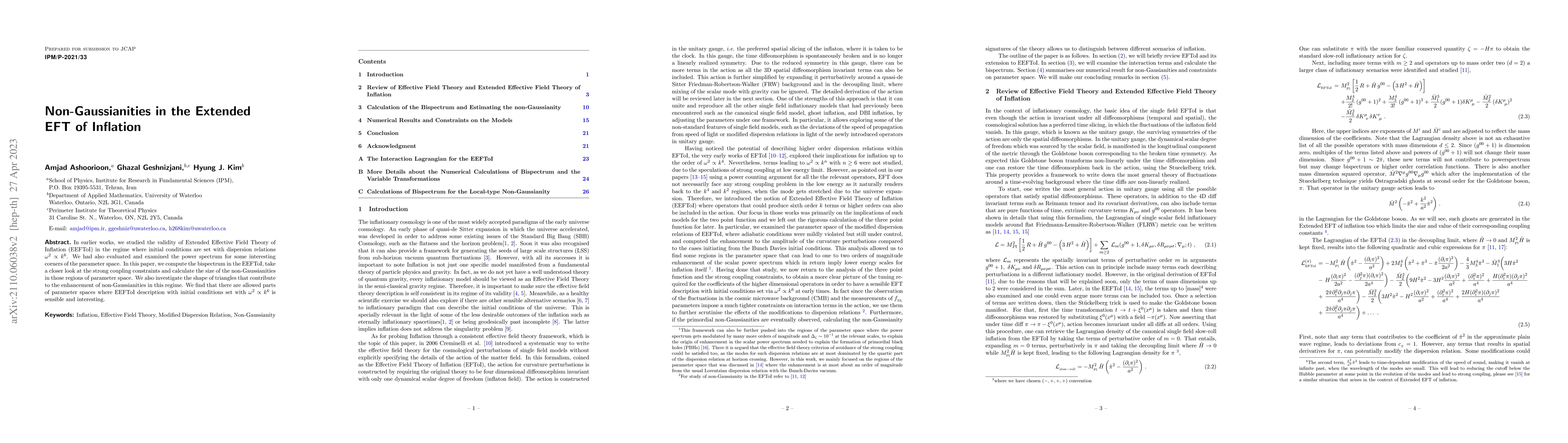 Thumbnail for Non-Gaussianities in the Extended EFT of Inflation