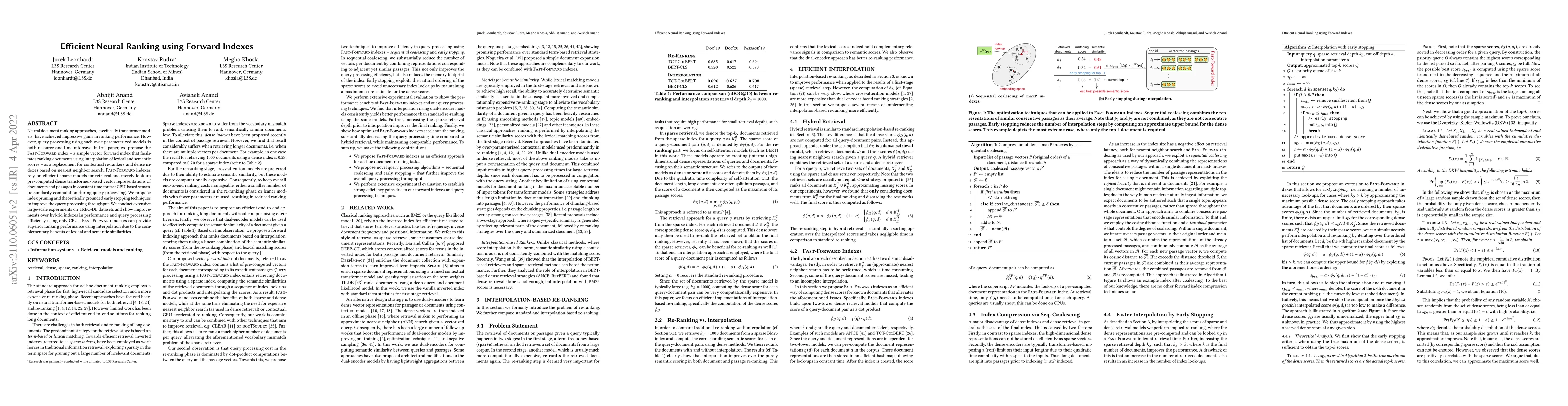 Thumbnail for Efficient Neural Ranking using Forward Indexes