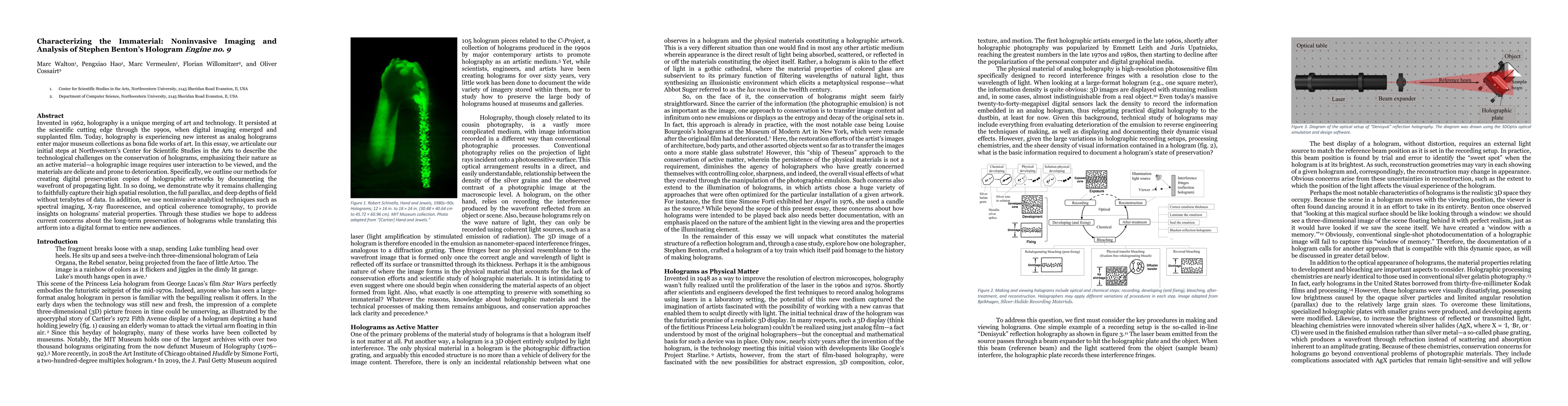 Thumbnail for Characterizing the Immaterial. Noninvasive Imaging and Analysis of
  Stephen Benton's Hologram Engine no. 9