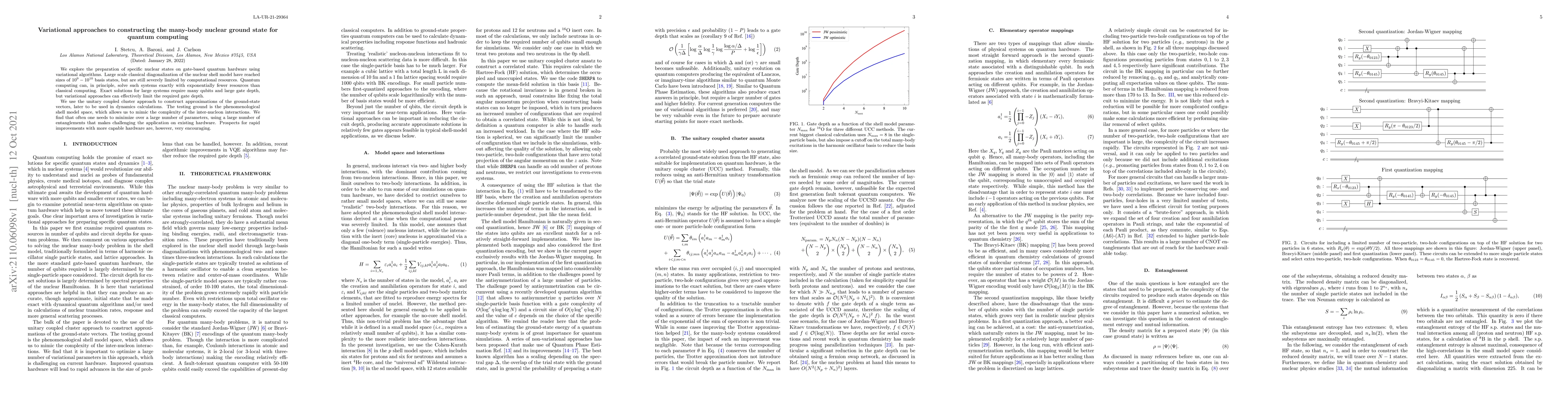 Thumbnail for Variational approaches to constructing the many-body nuclear ground
  state for quantum computing