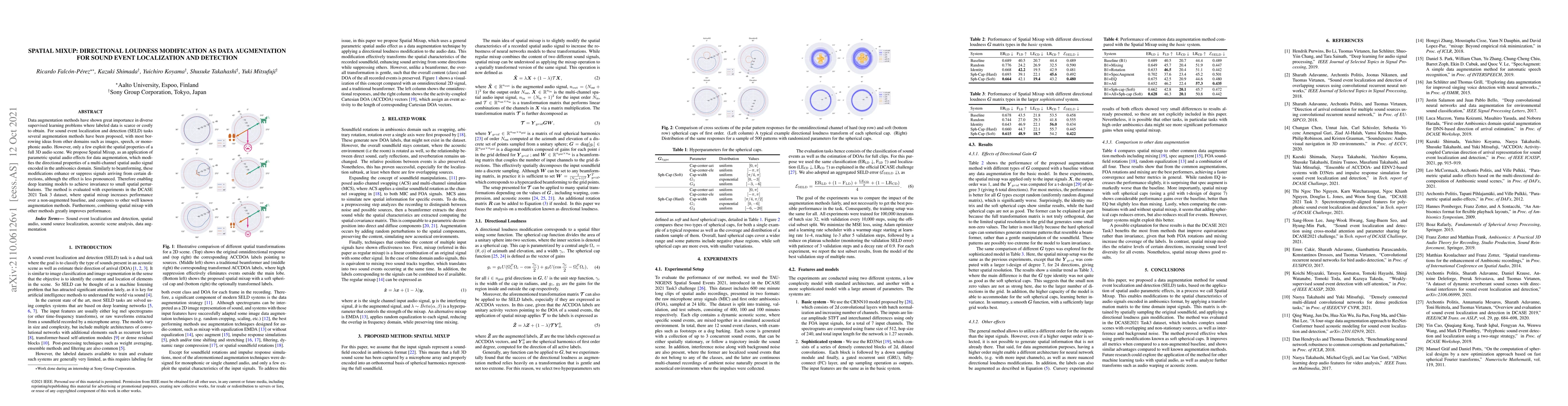 Thumbnail for Spatial mixup: Directional loudness modification as data augmentation
  for sound event localization and detection