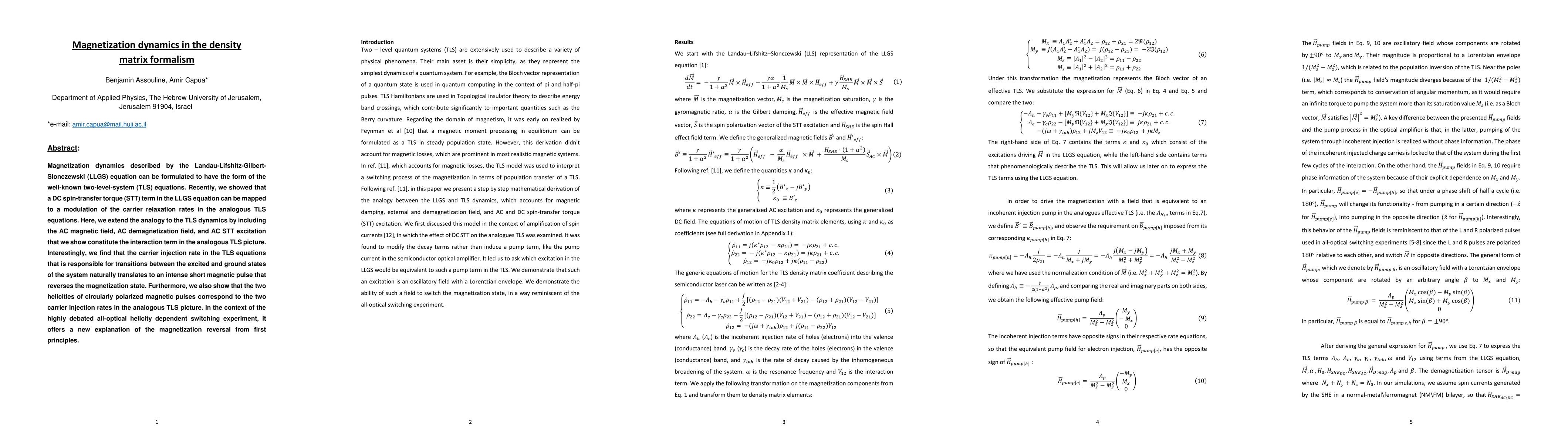 Thumbnail for Magnetization dynamics in the density matrix formalism